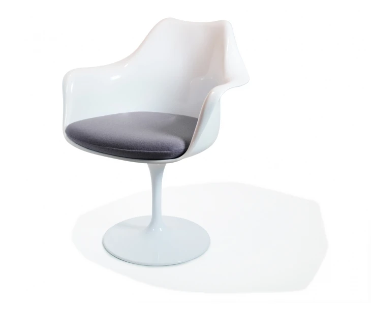 White Chair Grey Pad Современные Дизайн классический Tulip кресло с Алюминий База поворотный Tulip Лофт, поворотный отеля исследование встречи макияж tulip стул - Цвет: White Chair Grey Pad