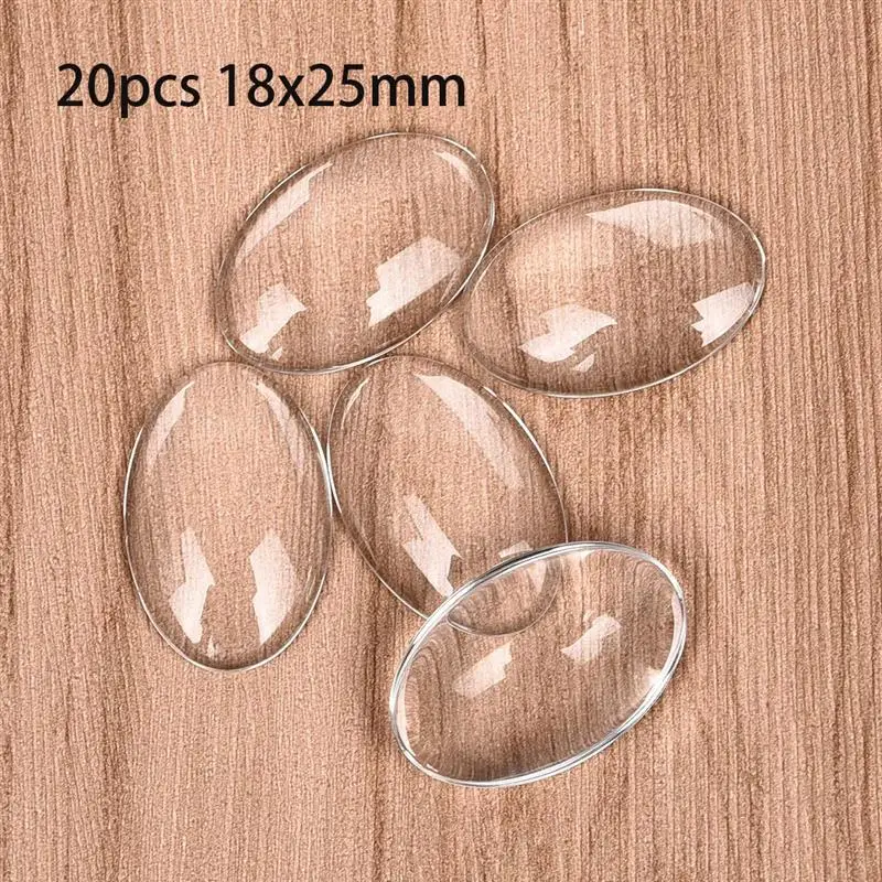 20 шт./компл. Fit 18x25 мм межразмерные стеклянные прозрачные Овальные Кабошоны с плоской обратной стороной для Подвеска для изготовления ожерелья Фурнитура DIY компонент