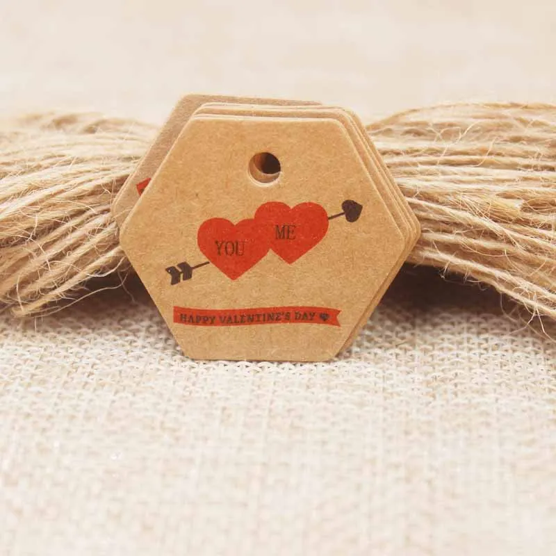 tag same as pic Feiluan Новое поступление, подарок на день Святого Валентина, этикетка DIy, Шестигранная форма, ручная работа, свадебные сувениры, этикетка, tag50+ 50 код/лот - Цвет: tag same as pic