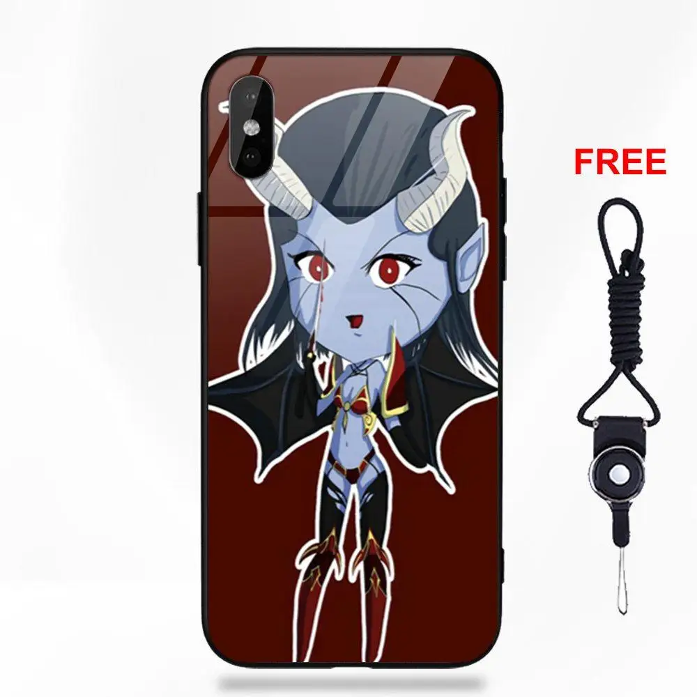 Vvcqod рисунок мягкий ТПУ чехол + закаленное стекло акаша королева боли Dota 2 для Apple
