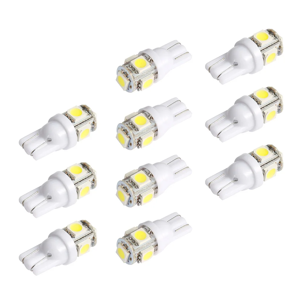 10 шт. автомобисветодиодный светодиодные лампы T10 W5W 5050 5SMD 168 194 192 DC 12 В|Сигнальная