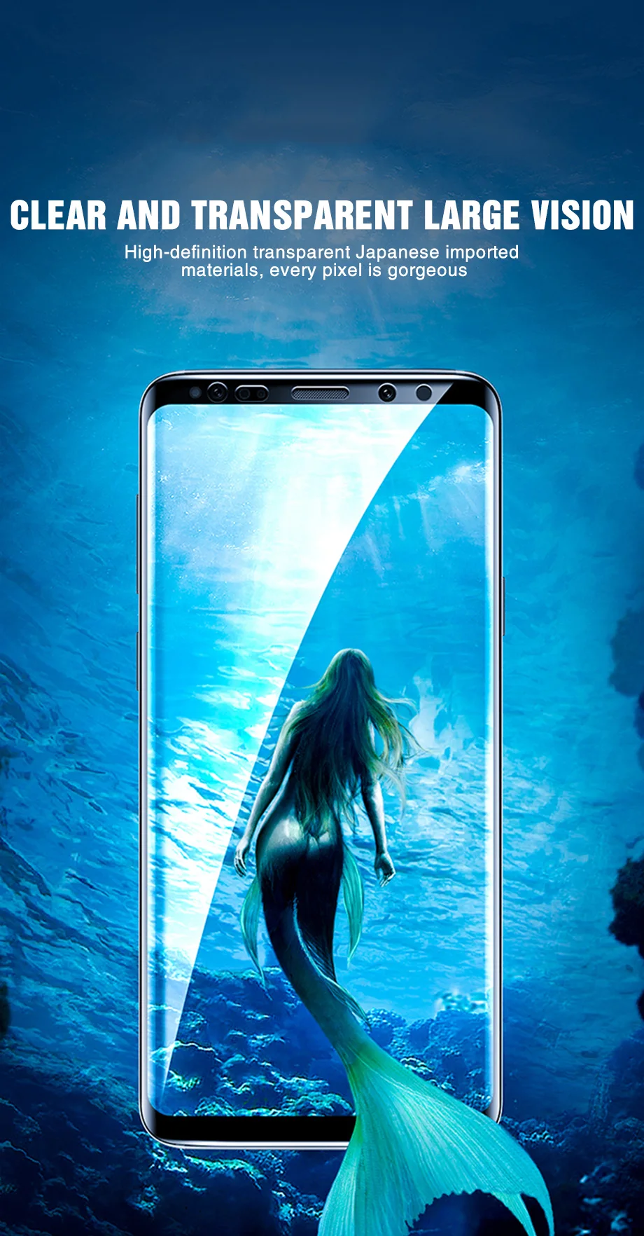 9D Curved Screen Tempered Glass For Samsung Galaxy S9 S8 Plus Note 9 8 Protector Glass For Samsung S7 S6 Edge S9 Protective Film