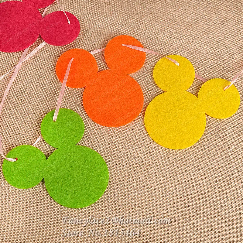 1 комплект цветной нетканый баннер с изображением Микки Мауса на ремешке детский