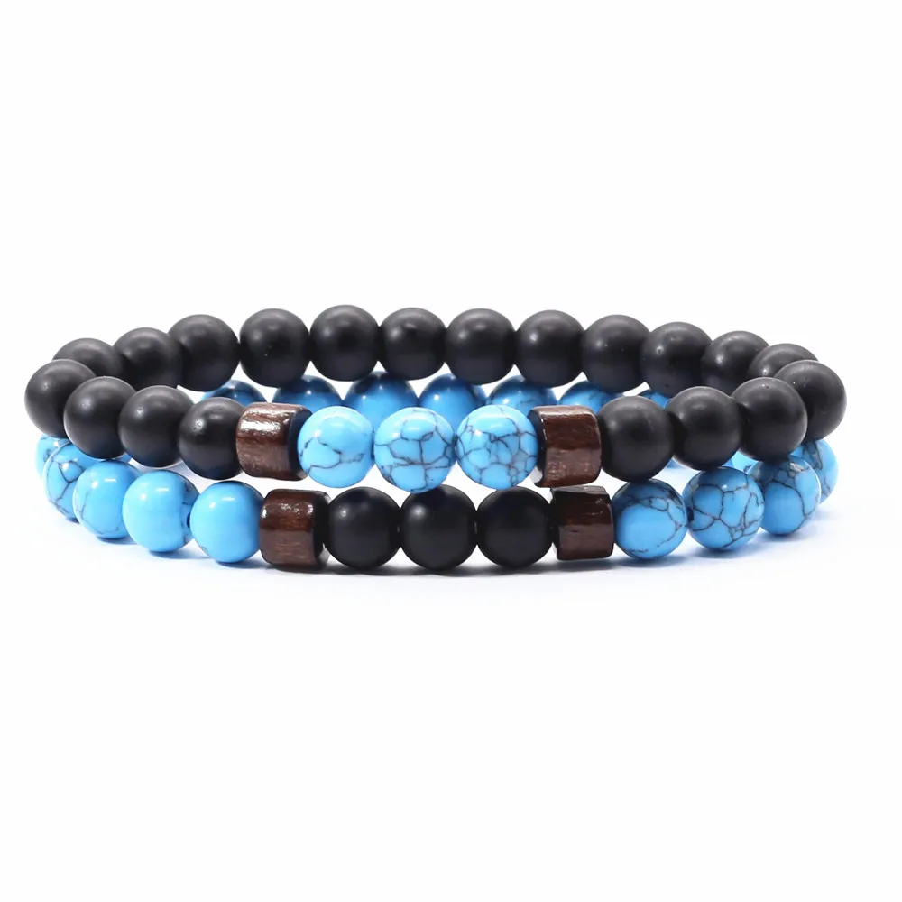 2 шт./компл. пары расстояние браслет классические белые из натурального камня и