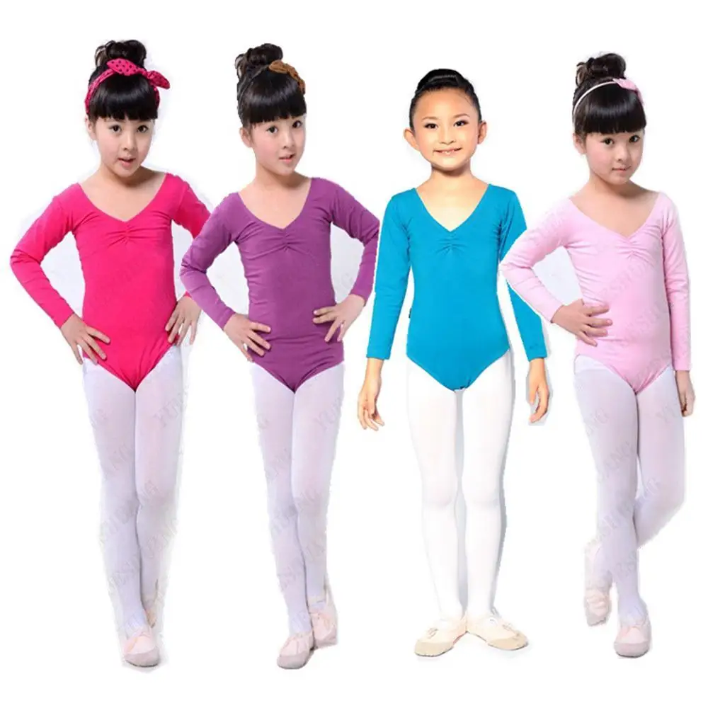 Купальник с длинными рукавами Детский костюм для балета гимнастики катания на