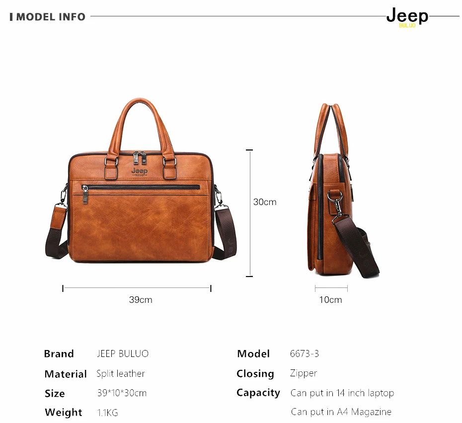 Мужской деловой брендовый портфель jeep buluo, оранжевый портфель для ноутбука 14", сумка для путешествий, брендовая сумка с ремнем через плечо, все сезоны