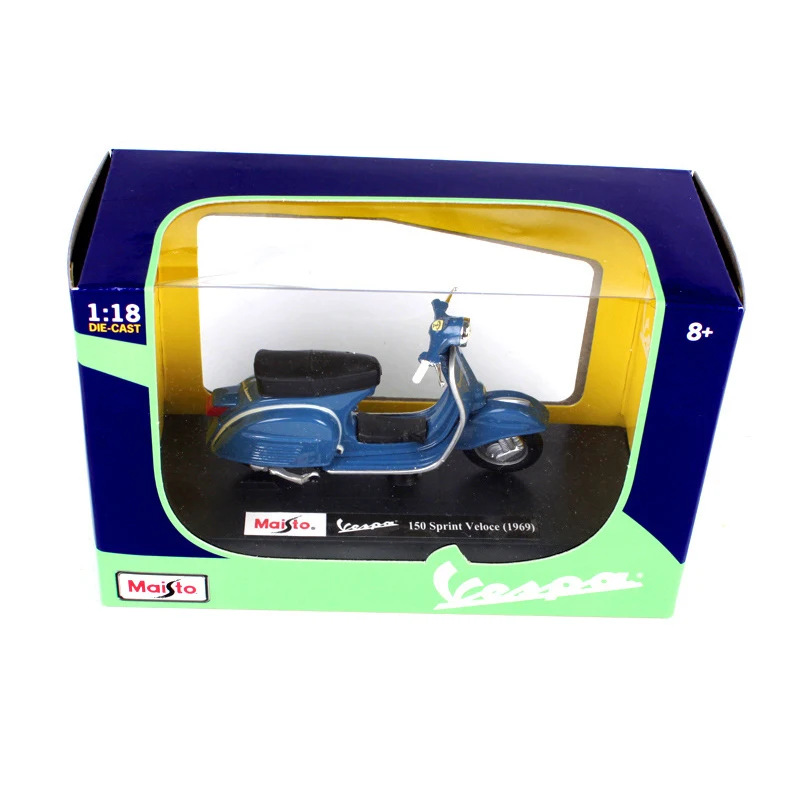 Модели мотоциклов Maisto 1:18 VESPA Piaggio 1969 150 SPRINT модель велосипеда база литые мото