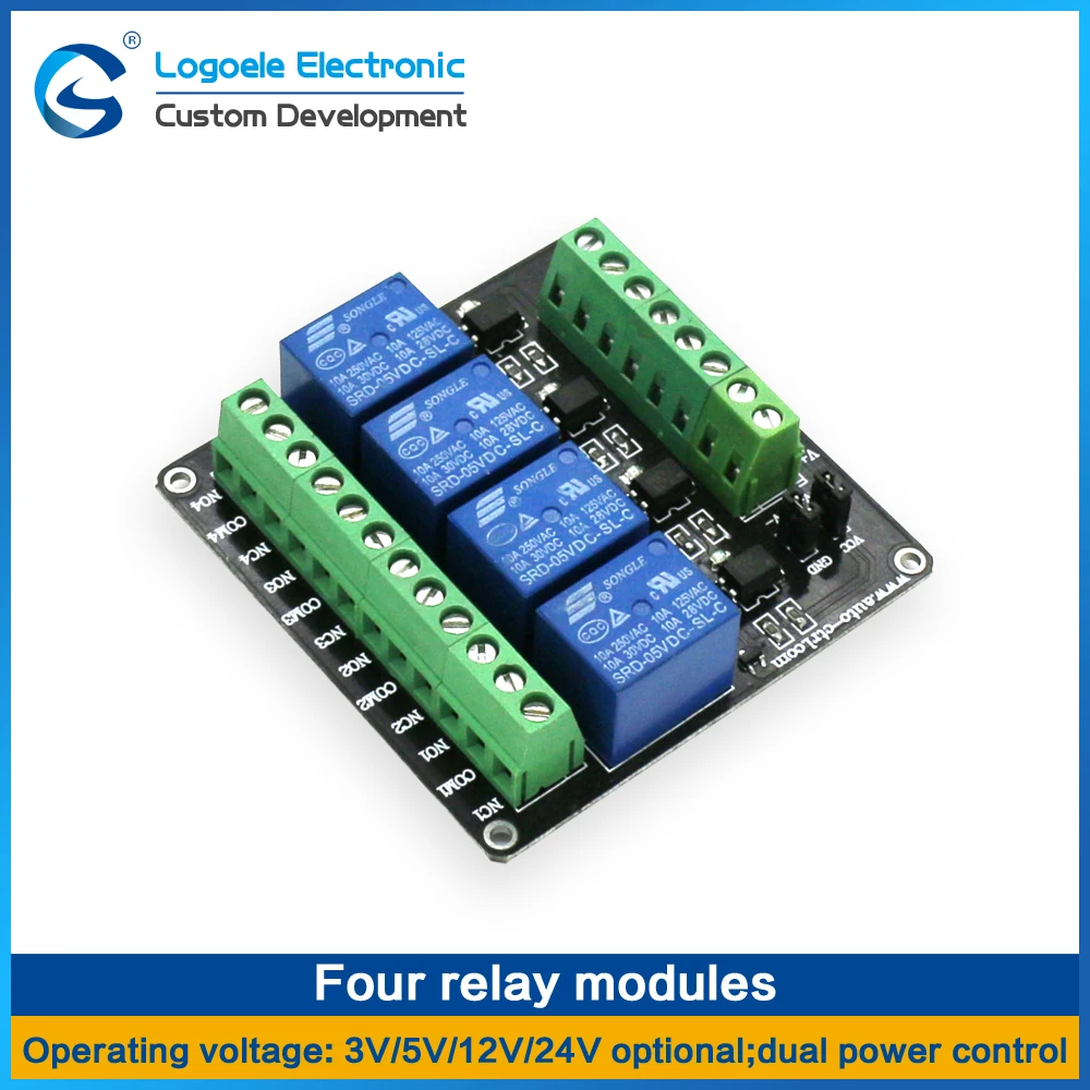 4 канала 3 V/5 V/12 V/24 v релейный модуль реле Плата расширения приборная панель с Оптрон двойное питание