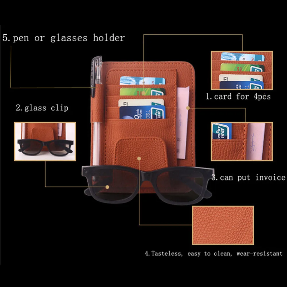 Автомобильный козырек с зажимом для карт сумка хранения автомобильный