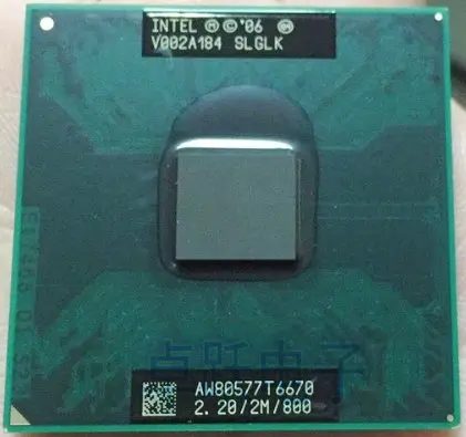 Оригинальный процессор T6670 Intel Core2 Duo ЦПУ 2M Cache 2 ГГц 800 МГц FSB для ноутбука лучшее