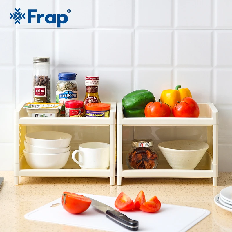 Frap кухонный органайзер 2 слоя стеллаж для хранения кухни миска тарелка блюдо
