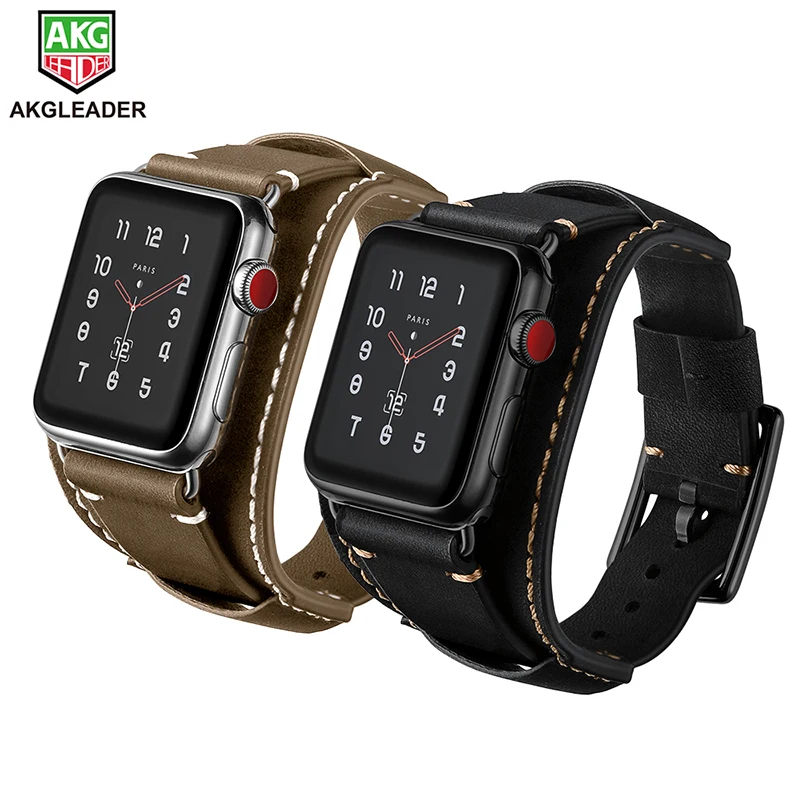 Новейший браслет из натуральной кожи ремешок для Apple Watch Series 1 2 3 iWatch 38 мм 42 Ремешки