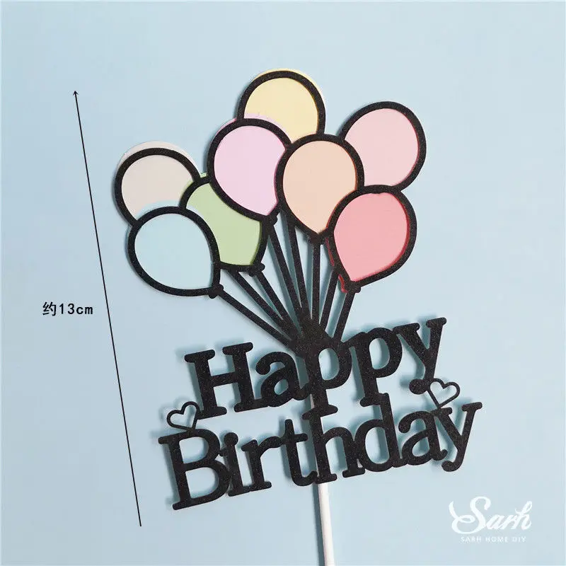 2pc balloon birthday Цирк клоун торт топперы с днем рождения многоцветный шар украшение на день детей Детские вечерние принадлежности для выпечки прекрасные подарки - Цвет: 2pc balloon birthday
