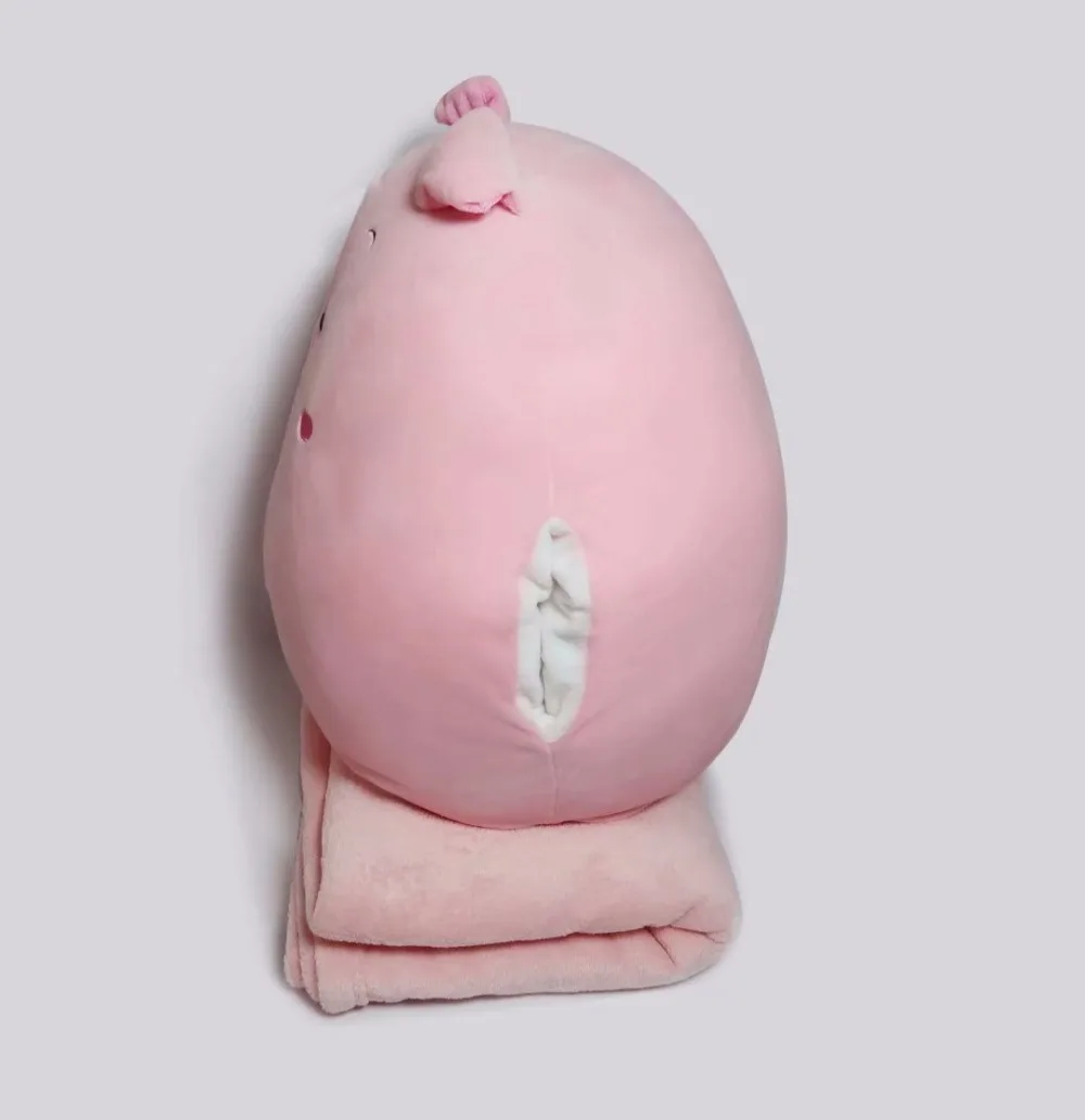Милые толстые плюшевые подушки с изображением животных kawaii Кот Тоторо лягушка Пингвин собака свинья игрушки 2 в 1 Подушка Одеяло Рождественский подарок для детей
