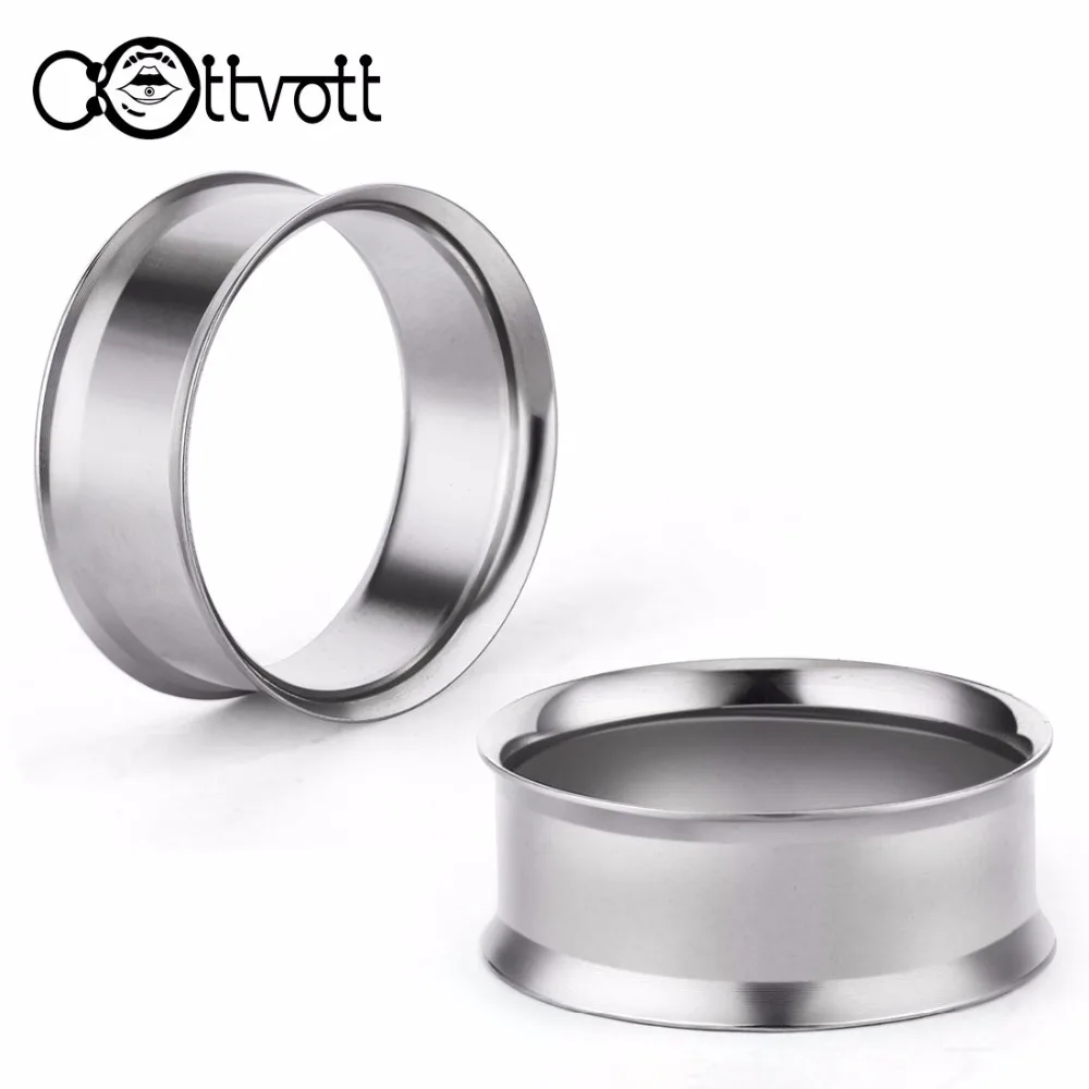 2 шт./лот стальные металлические растяжки Для Пирсинга Ушей с двойными заглушками