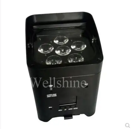 Картонная посылка черный 6*18 Вт rgbwa УФ беспроводной батарея led лампы для сцены