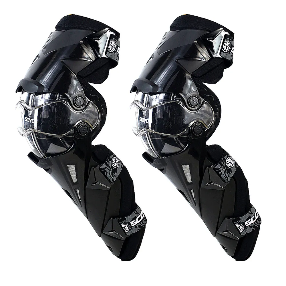 black knee guard SCOYCO спортивные наколенники MBX MTB moto rcross анти-осенние ветрозащитные экстремальные мотоциклетные защитные наколенники для гонок и велоспорта - Цвет: black knee guard