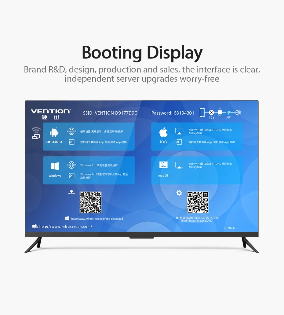 Vention беспроводной HDMI ТВ приемник 2,4G/5G WiFi Дисплей проектор 4K HD tv адаптер для Smart tv Stick для Android IOS беспроводной адаптер
