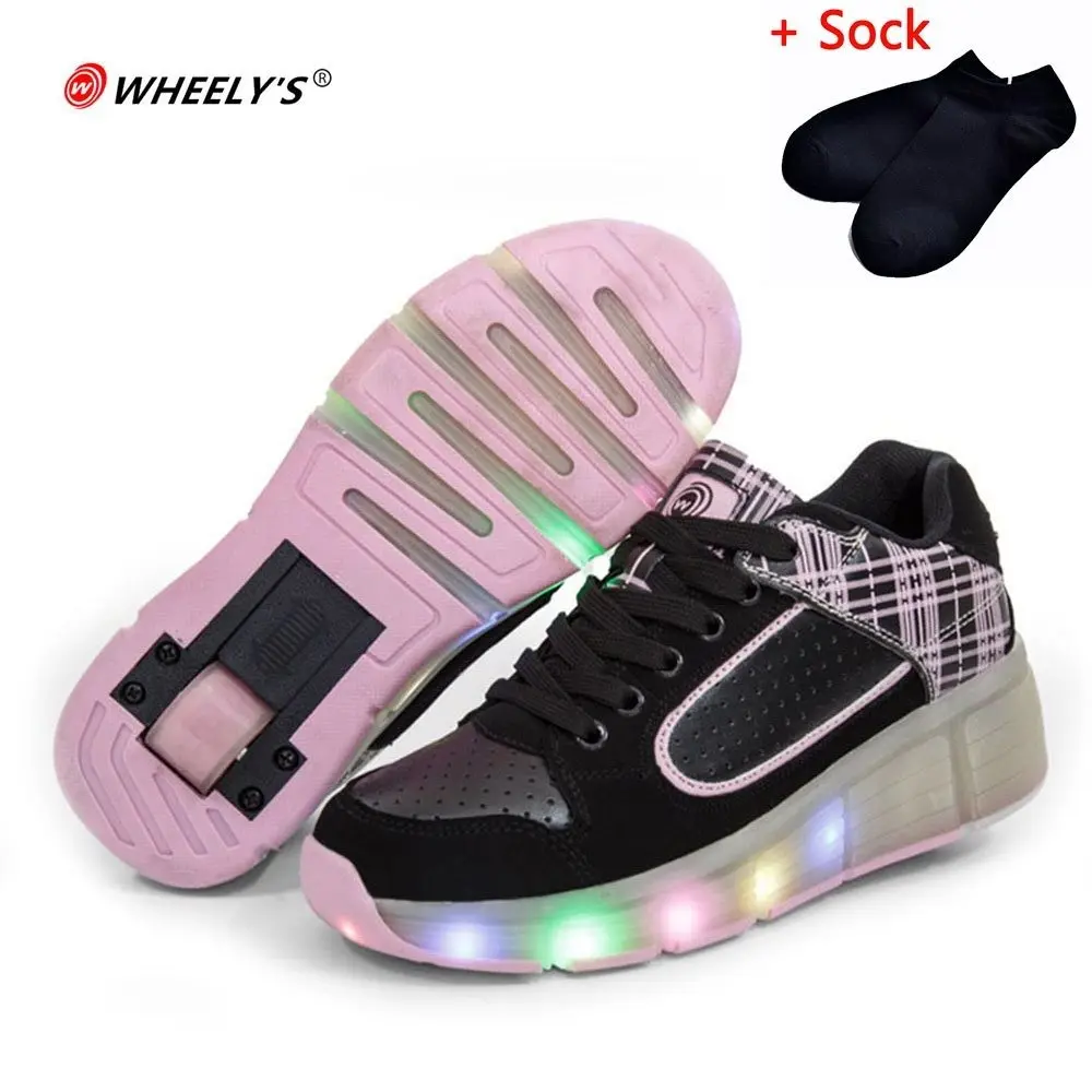 Детская обувь с светодиодный проблесковые маячки дети обувь; sapatos femininos; для мальчиков и девочек светящиеся кроссовки; Цвет: розовый, золотистый; Серебристый - Цвет: pink b079