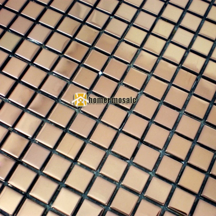 15 мм розовая металлическая мозаичная плитка из нержавеющей стали для гостиной