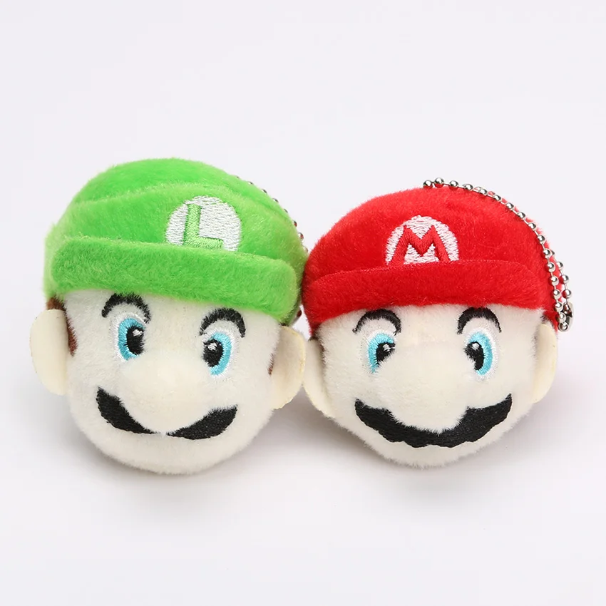 2pcs 6cm mario luigi 18-40 см Игра Супер Марио Bros плюшевый гриб жаба брелок с динозавриком Йоши Подвески Мягкие плюшевые куклы игрушки подарки - Цвет: 2pcs 6cm mario luigi