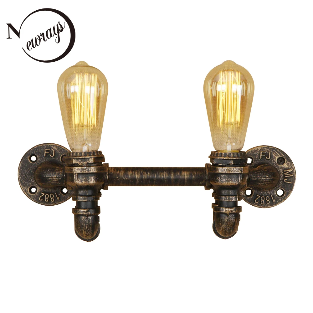 

Vintage iron rust art deco creative wall lamp E27 LED 220V water pipe retro sconce lights for bedroom living room hallway office