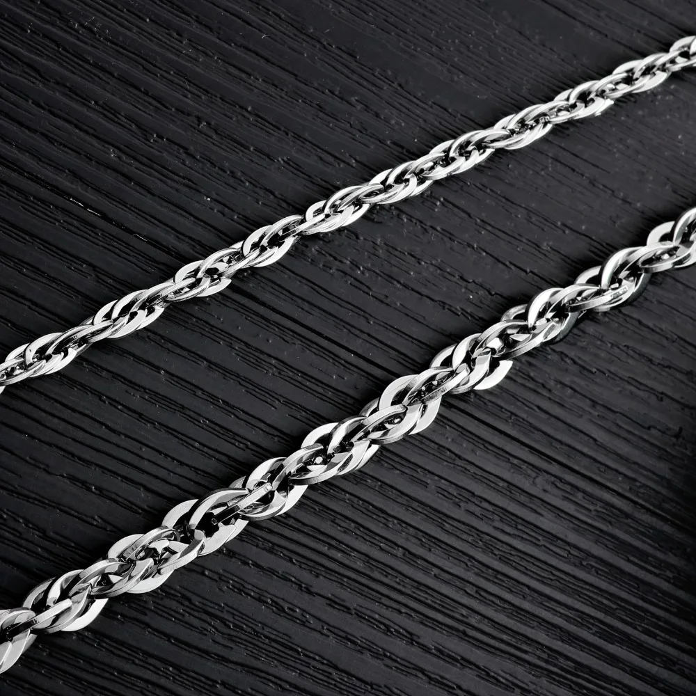 Felicelia Fashion Men Bracelet High Polished Stainless Steel Chain For Boys Punk Rock Jewelry 5.5mm/ 8.5mm Width | Украшения и