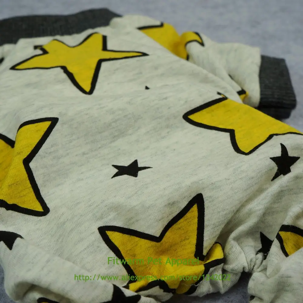 Fitwarm мерцают звезды Термальность хлопок собака пижамы Pet одежда рубашки