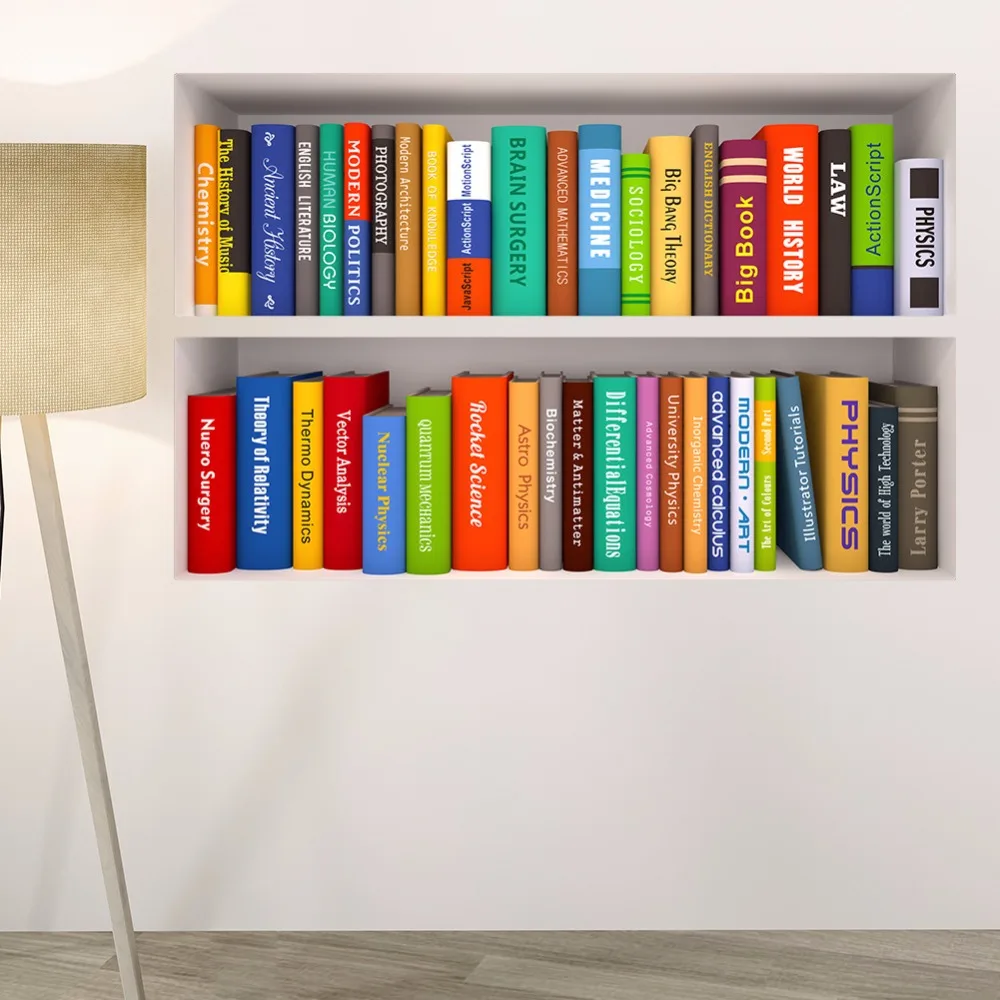 3d книжная полка забавная гостиная детская спальня декор для учебы Настенная Наклейка домашний декор плакат на стену обои