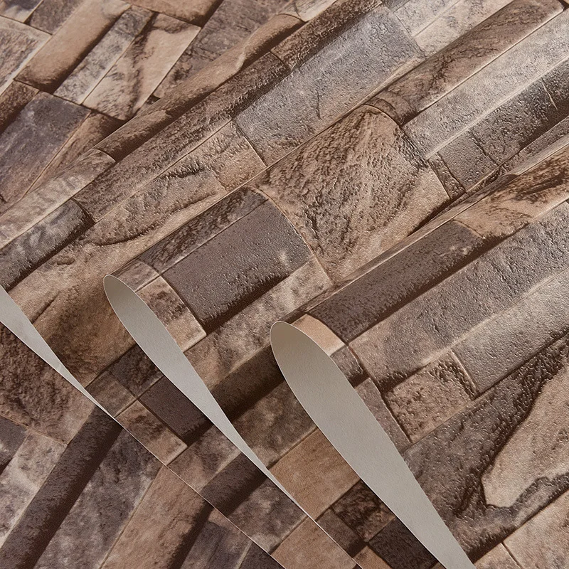 

American style retro brick imitation brick PVC wallpaper 3D Chinese coffee shop bar hair salon waterproof wallpaper