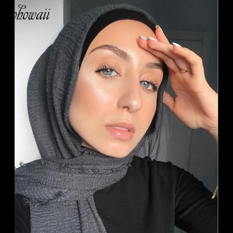 Женский мусульманский хиджаб BOHOWAII длинная шаль платок |