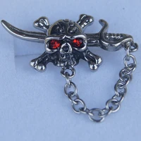 men jewelry cool menboys red cz sword skeleton 316l stainless steel earring stud punk