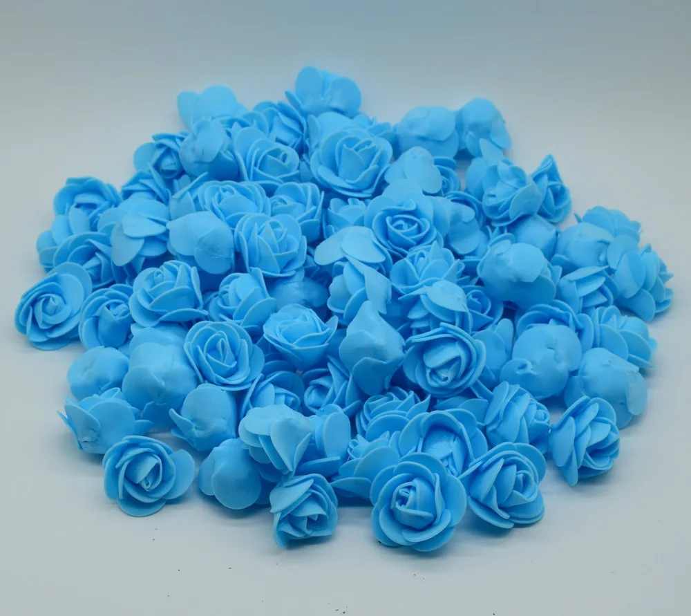 blue 50 шт. дешевые PE Мини Искусственные цветы для дома Свадебные украшения, аксессуары поддельные медведи Фома скрапбук diy ВЕНОК рукоделие - Цвет: blue