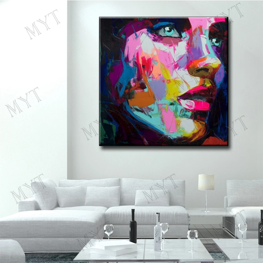 MYT Several Style 100% Handmade Knife Oil Painting Face Paintings Abstract Picture Modern Canvas Wall Art Pictures Unframed | Дом и сад