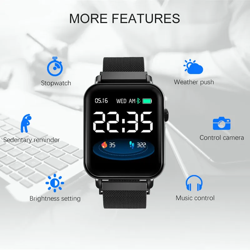 AMYNIKEE Y6 Pro, умные часы, IP67, водонепроницаемые, Bluetooth, умные часы, пульсометр, кровяное давление, фитнес-трекер для Android, IOS, PKP69