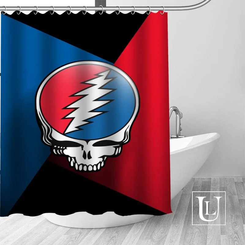 New High Quality Modern Shower Curtains Custom Design Grateful Dead Steal Your Face Shower Curtain Bathroom Polyester Fabric