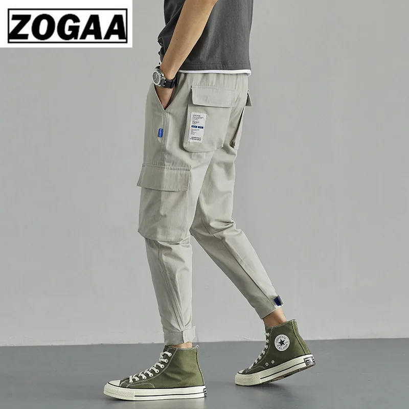 Брюки карго ZOGGA мужские однотонные хлопок/полиэстер быстросохнущие штаны со