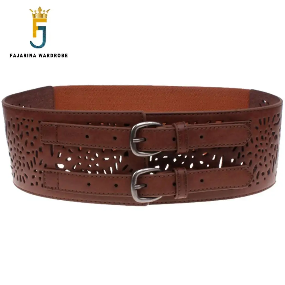 Женский широкий пояс FAJARINA эластичный из воловьей кожи модель LDFJ023 2019|elastic wide