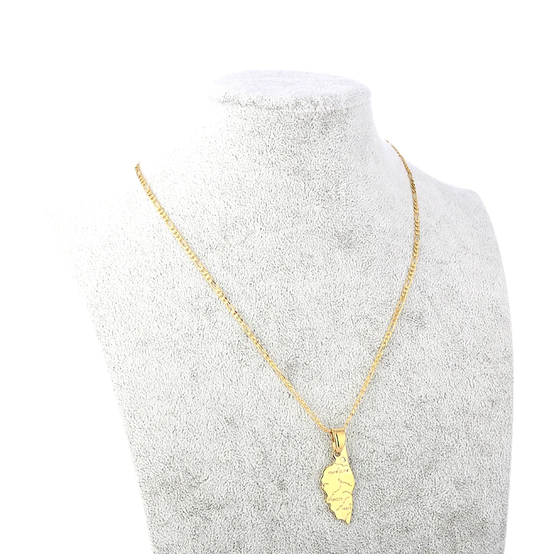 Кулон и ожерелье Ethlyn Gold с изображением карты острова Корсики для женщин мужчин