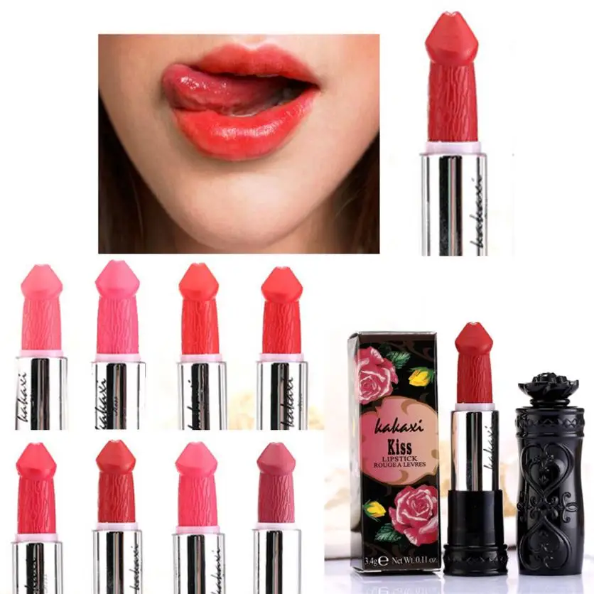 2017 Women Popular Penis Shape Lipstick Mushroom Vampire Kiss Lipgloss Hot Sales ma04dropship |