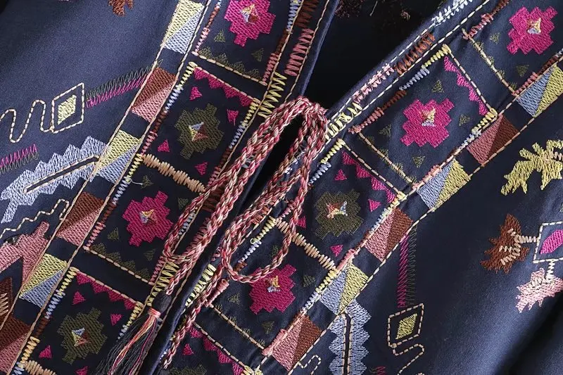 CC/8597OP 2018 Summer Women's Embroidered Long Kimono Cardigan Jacket | Женская одежда
