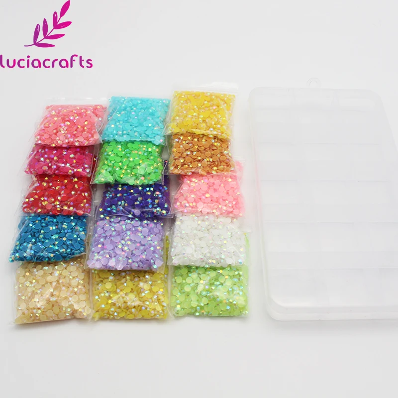 Lucia crafts, 4 мм, 15000 шт, Микс, Кристальные карамельные камни, смола, стразы с плоской задней стороной, красивые, сделай сам, сумки для ногтей, аксессуары для дизайна F1111