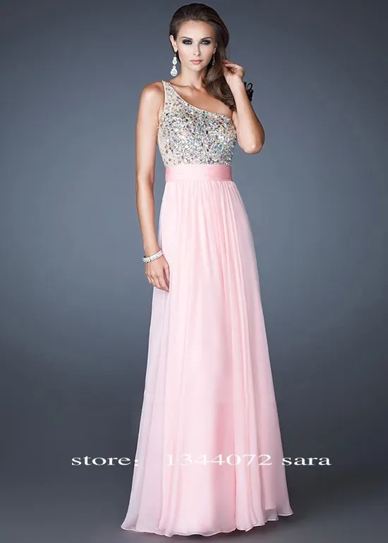Cheap Bridesmaid DressesCheep Hot Sale One Shoulder Sleeveless A-Line Floor-Length Beading Chiffon Evening Dressess | Свадьбы и