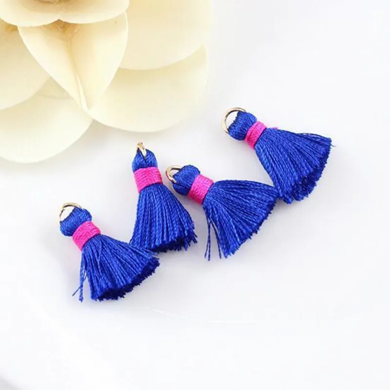 Royal blue-20pcs DIY 20 шт Мини ледяная подвеска с шёлковой кисточкой женские серьги ожерелье аксессуары 2 см - Цвет: Royal blue-20pcs