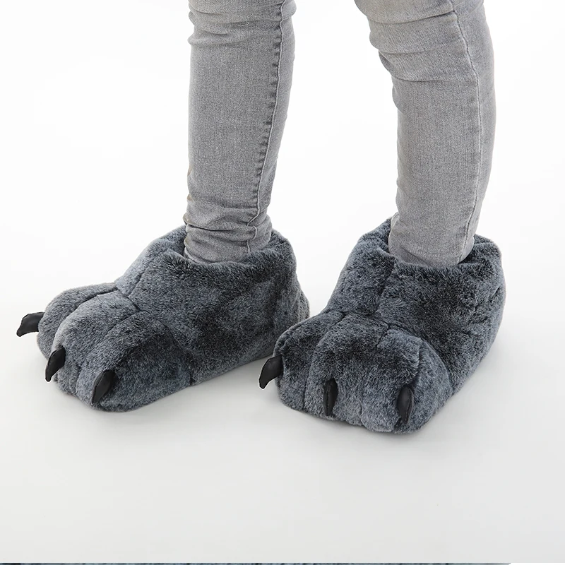 Paw Slippers Funny Animal Winter Claw Plush for Women & Men Indoor Soft Floor Shoes image 6