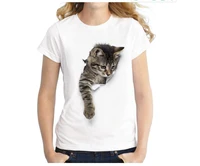 2022 summer cute cat 3d lovely t shirt women printing originality o neck short sleeve tshirt top tee s 6xl