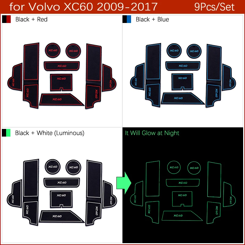 Противоскользящий резиновый коврик для ворот и чашки VOLVO XC60 2009 - 2017 R дизайнерские