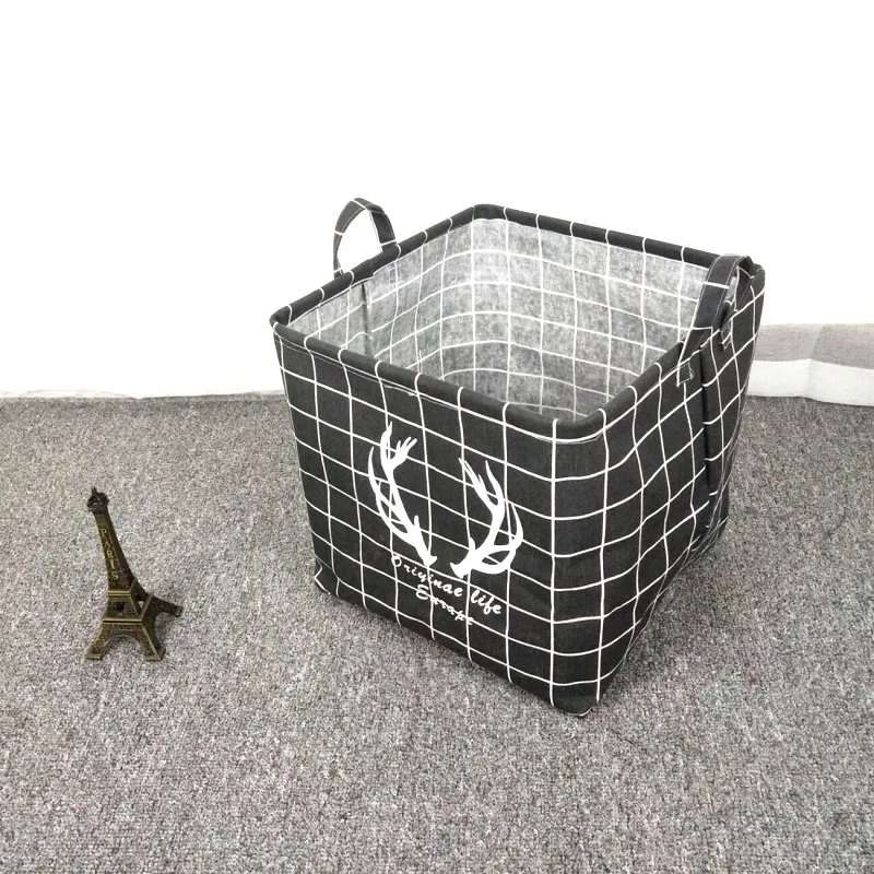 33x33 Black Antlers Складная корзина для белья, корзина для хранения одежды, бочки для хранения детских игрушек, контейнер для мелочей, органайзер для одежды, сумки - Цвет: 33x33 Black Antlers