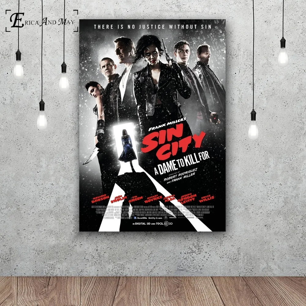 Sin City 2 фильм сексуальный эва Зеленый Холст принты Современная живопись плакаты