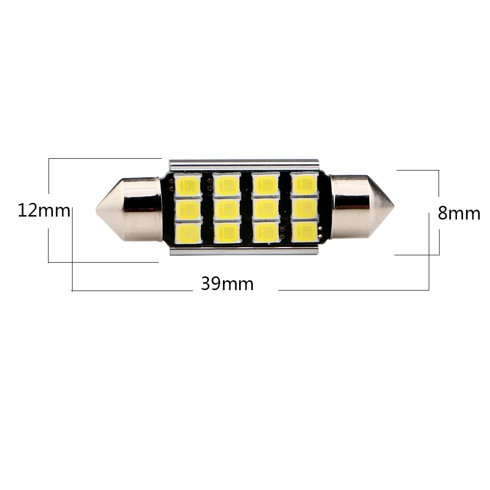 10 шт./лот Canbus 2835 8 SMD 12 SMD C5W 31 мм 36 мм 39 мм 41 мм Festoon лампы номерного знака авто Внутренние светодиодные лампы 12В